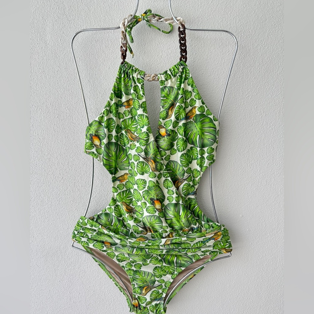 Sinesia Karol luxe Tropical Green One Piece Swimsuit. New with tag
